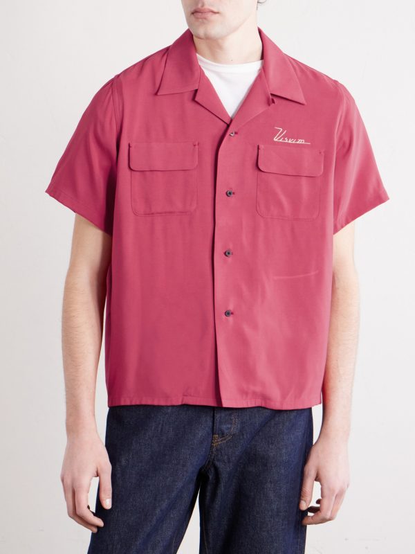 Logo-Embroidered Convertible-Collar Woven Shirt - FR Logo-Embroidered Convertible-Collar Woven Shirt - FR