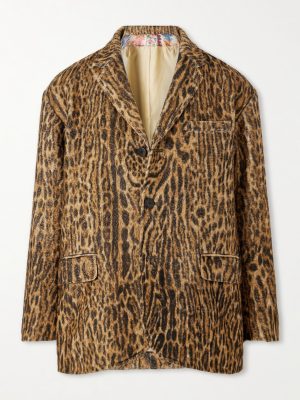 Bowen Leopard-Print Silk Blazer Bowen Leopard-Print Silk Blazer