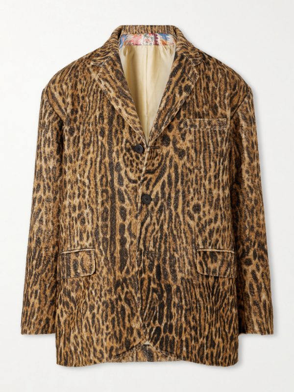 Bowen Leopard-Print Silk Blazer