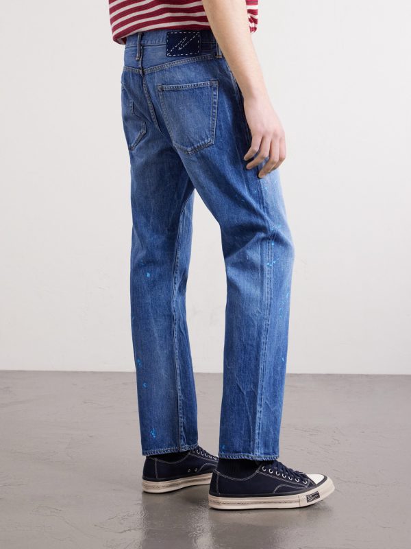 Social Sculpture 11 Slim-Fit Straight-Leg Paint-Splattered Jeans - BK