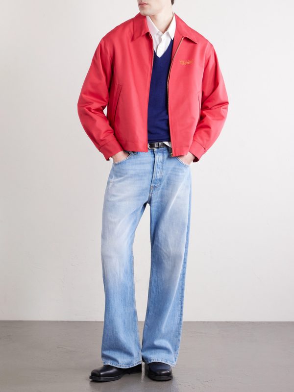 Kluane Logo-Embroidered Wool and Silk-Blend Blouson Jacket - OU Kluane Logo-Embroidered Wool and Silk-Blend Blouson Jacket - OU