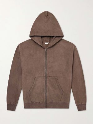 Jumbo Cotton-Jersey Zip-Up Hoodie