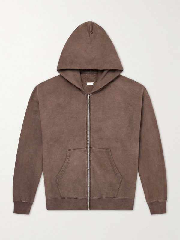 Jumbo Cotton-Jersey Zip-Up Hoodie
