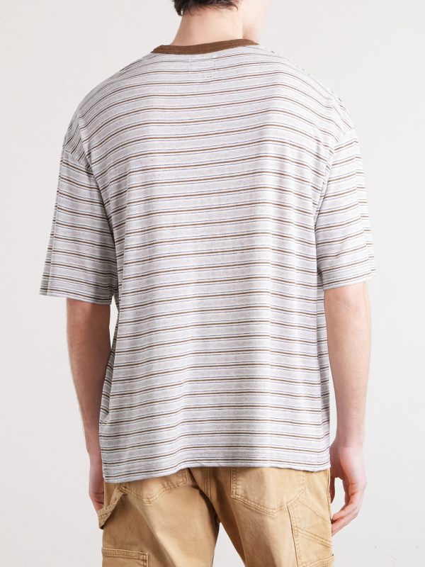 Striped Wool and Cotton-Blend T-Shirt - BK
