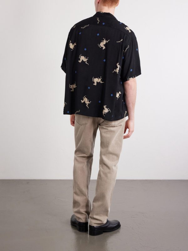 Crosby Camp-Collar Printed Woven Shirt - BK