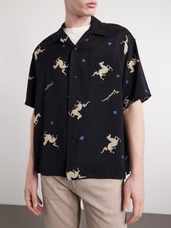 Crosby Camp-Collar Printed Woven Shirt - FR