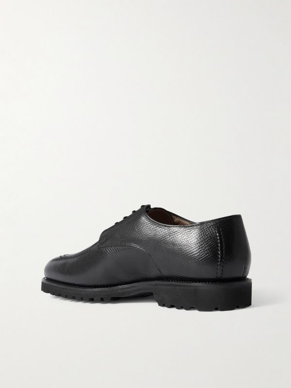 M32 Split-Toe Cross-Grain Leather Derby Shoes - BK M32 Split-Toe Cross-Grain Leather Derby Shoes - BK