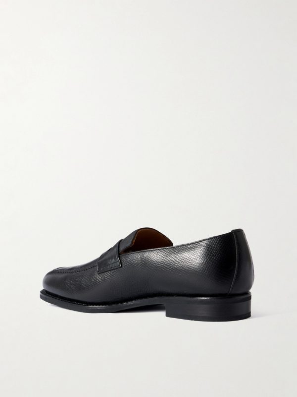 M08 Cross-Grain Leather Penny Loafers - BK M08 Cross-Grain Leather Penny Loafers - BK