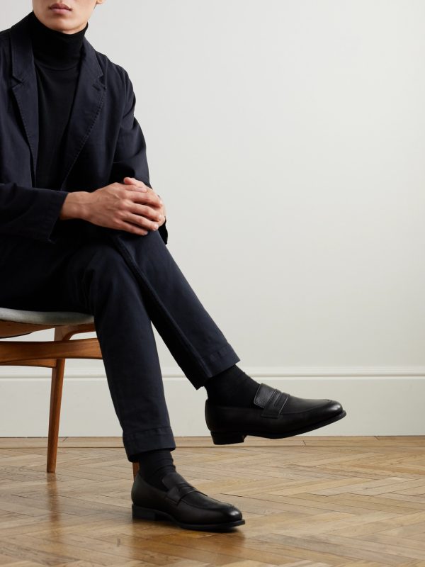 M08 Cross-Grain Leather Penny Loafers - OU M08 Cross-Grain Leather Penny Loafers - OU