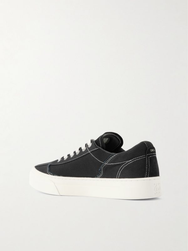 Dellow Leather-Trimmed Distressed Drill Sneakers - BK Dellow Leather-Trimmed Distressed Drill Sneakers - BK