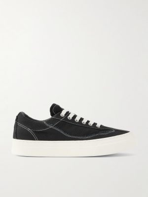 Dellow Leather-Trimmed Distressed Drill Sneakers Dellow Leather-Trimmed Distressed Drill Sneakers