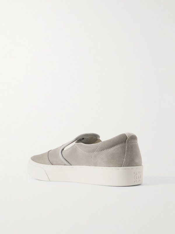 Lister Canvas-Trimmed Suede Slip-On Sneakers - BK