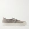 Lister Canvas-Trimmed Suede Slip-On Sneakers