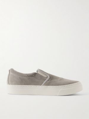 Lister Canvas-Trimmed Suede Slip-On Sneakers Lister Canvas-Trimmed Suede Slip-On Sneakers
