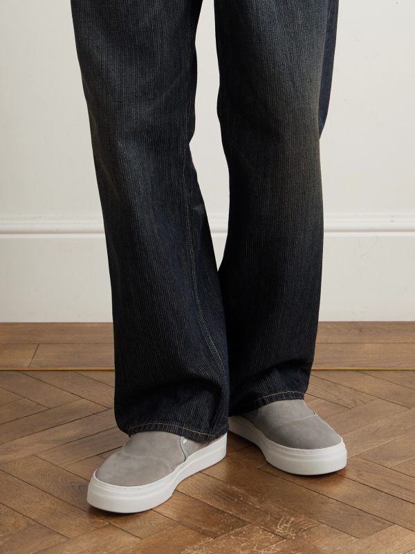 Lister Canvas-Trimmed Suede Slip-On Sneakers - OU
