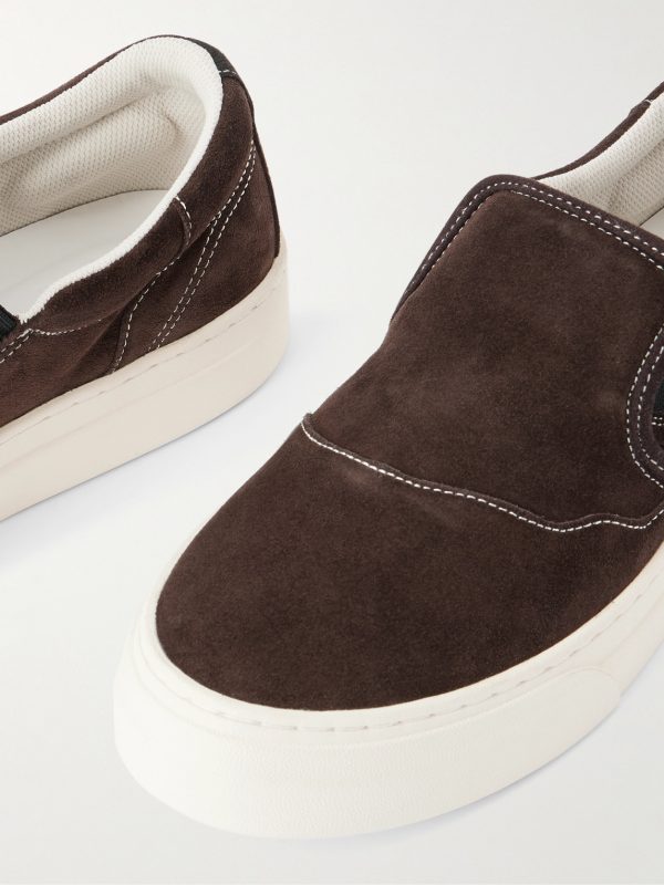 Lister Canvas-Trimmed Suede Slip-On Sneakers - CU Lister Canvas-Trimmed Suede Slip-On Sneakers - CU