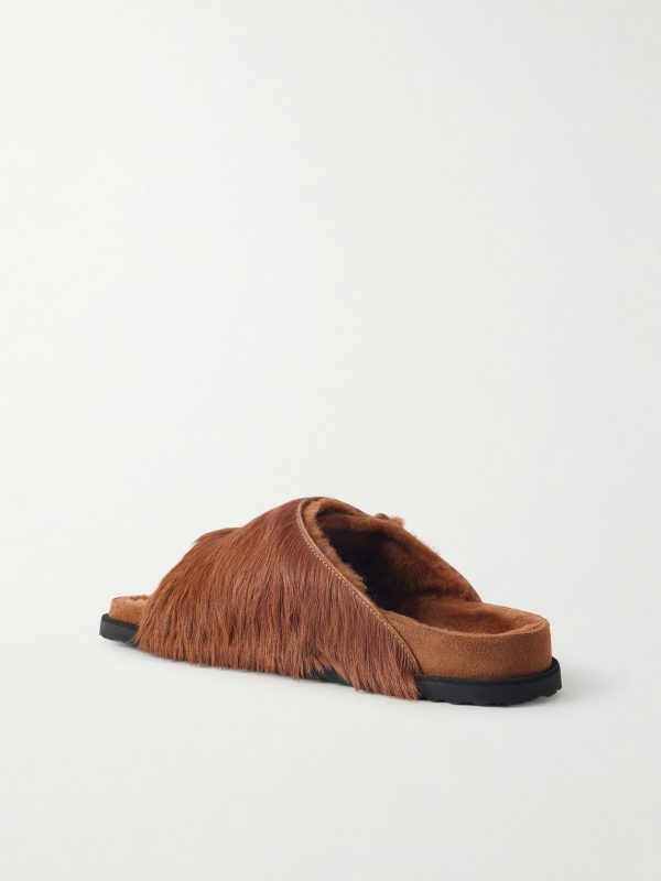 Zürich Shearling-Lined Calf Hair Sandals - BK