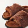Zürich Shearling-Lined Calf Hair Sandals - CU