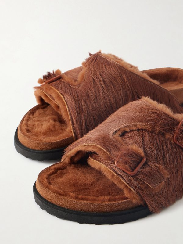 Zürich Shearling-Lined Calf Hair Sandals - CU