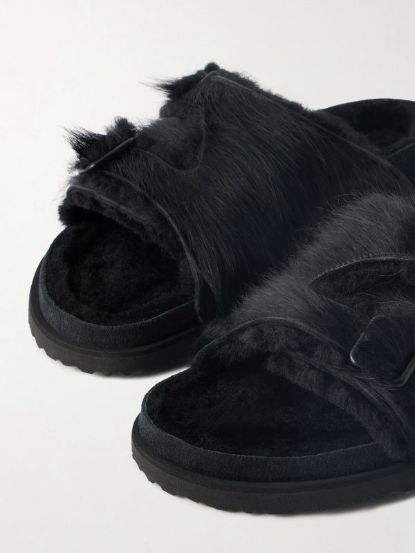 Zürich Shearling-Lined Calf Hair Sandals - CU Zürich Shearling-Lined Calf Hair Sandals - CU