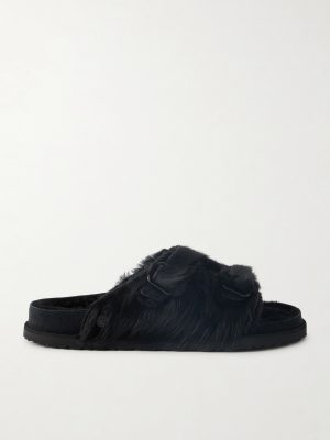 Zürich Shearling-Lined Calf Hair Sandals