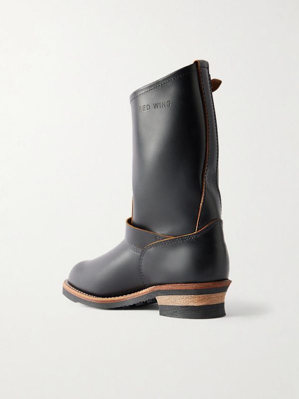 2996 Engineer Buckled Leather Boots - BK