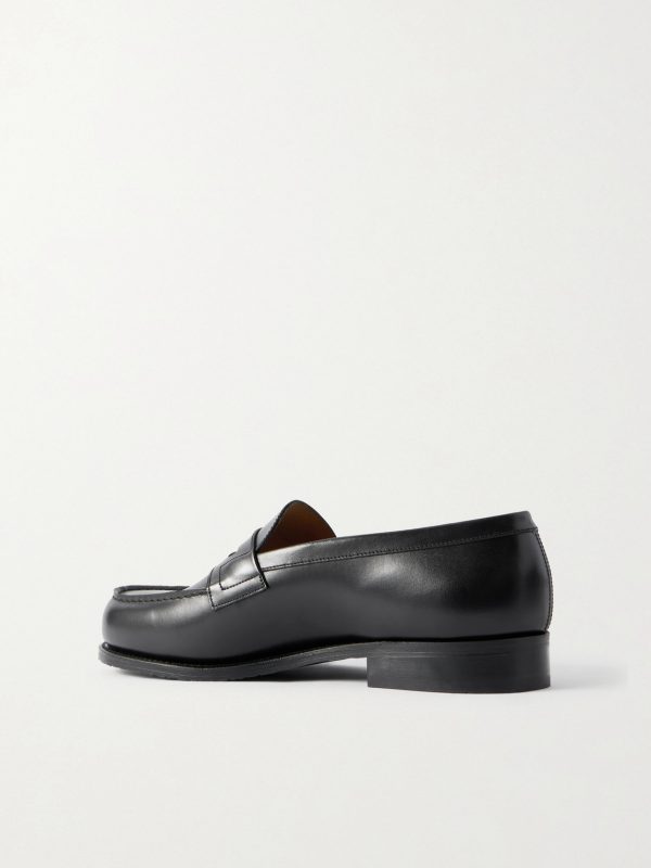 180 Moccasin Leather Penny Loafers - BK 180 Moccasin Leather Penny Loafers - BK