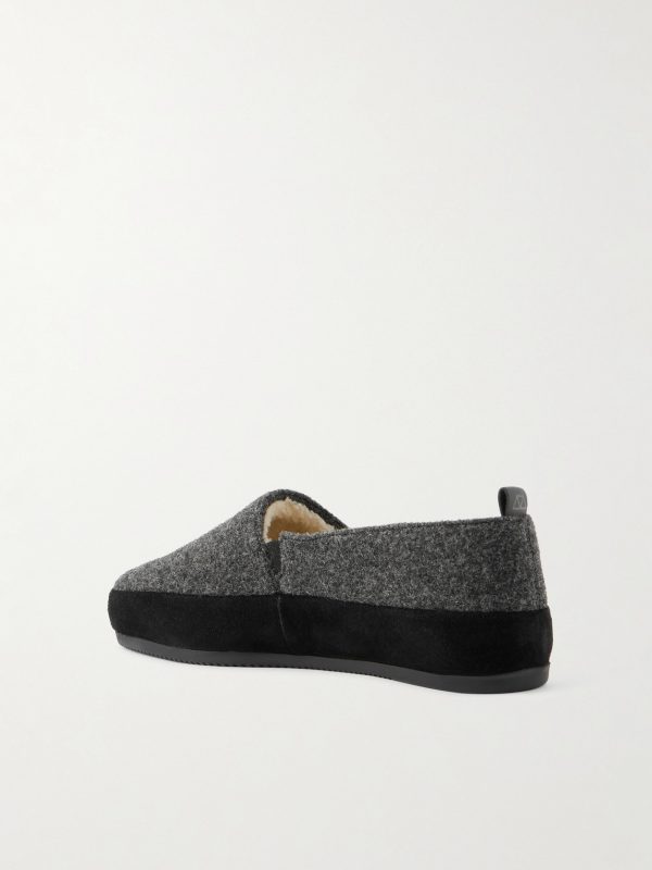 Plush-Lined Suede-Trimmed Wool Loafers - BK