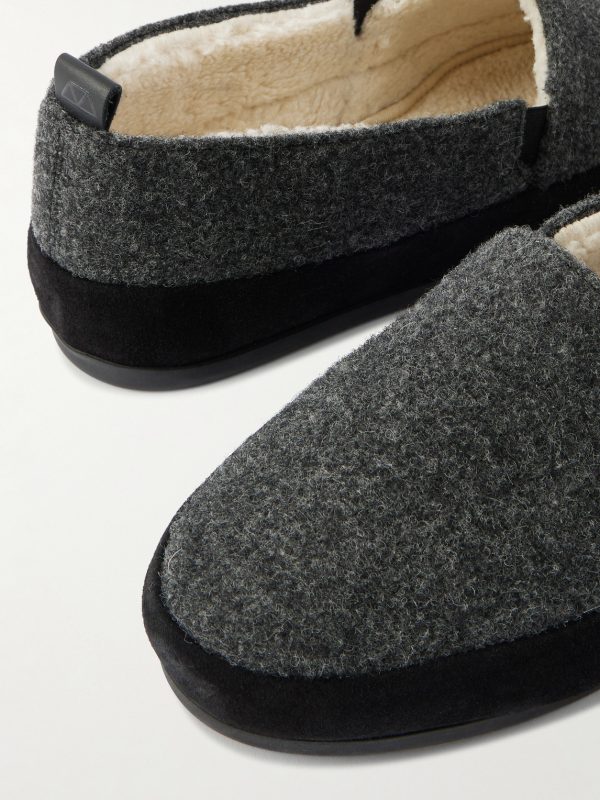 Plush-Lined Suede-Trimmed Wool Loafers - CU