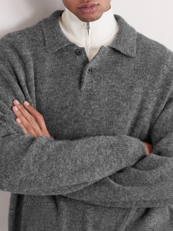 Baby Alpaca-Blend Polo Sweater - CU Baby Alpaca-Blend Polo Sweater - CU