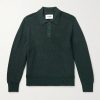 Ribbed Organic Mercerised Cotton Polo Shirt