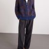 Cotton-Blend Zip-Up Cardigan - OU Cotton-Blend Zip-Up Cardigan - OU