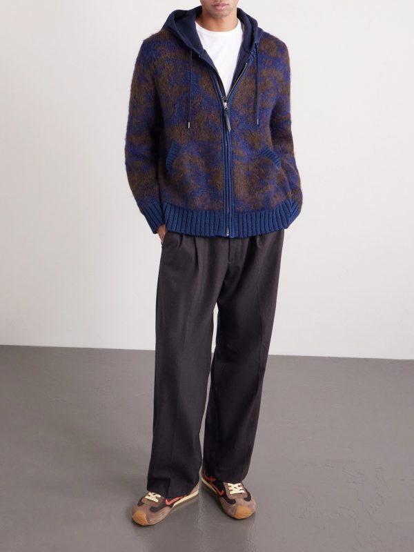 Cotton-Blend Zip-Up Cardigan - OU Cotton-Blend Zip-Up Cardigan - OU