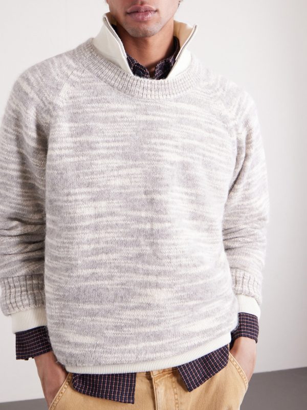 Space-Dyed Alpaca and Pima Cotton-Blend Sweater - CU Space-Dyed Alpaca and Pima Cotton-Blend Sweater - CU