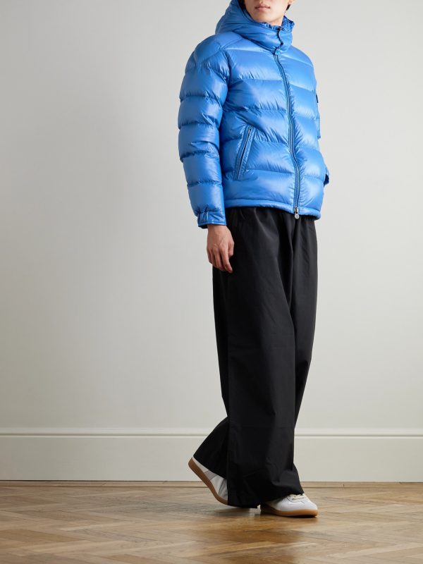 Maya Logo-Appliquéd Quilted Shell Hooded Down Jacket - OU