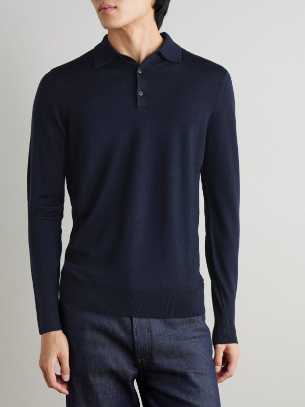 Slim-Fit Merino Wool Polo Shirt - FR