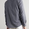 Button-Down Collar Cotton-Flannel Shirt - BK