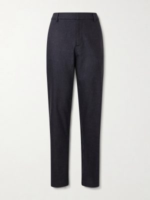 Tapered Stretch Wool and Cashmere-Blend Flannel Trousers Tapered Stretch Wool and Cashmere-Blend Flannel Trousers