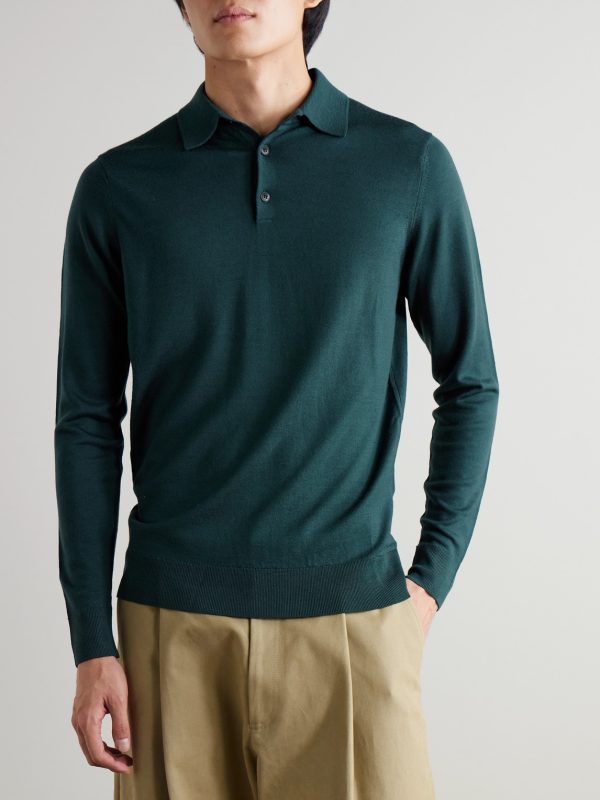 Slim-Fit Merino Wool Polo Shirt - FR Slim-Fit Merino Wool Polo Shirt - FR