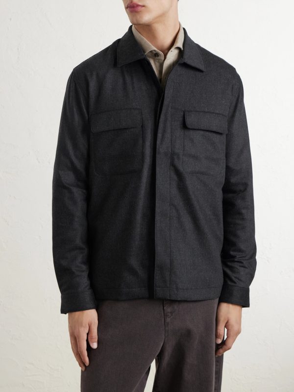 Stretch Wool and Cashmere-Blend Flannel Overshirt - FR Stretch Wool and Cashmere-Blend Flannel Overshirt - FR
