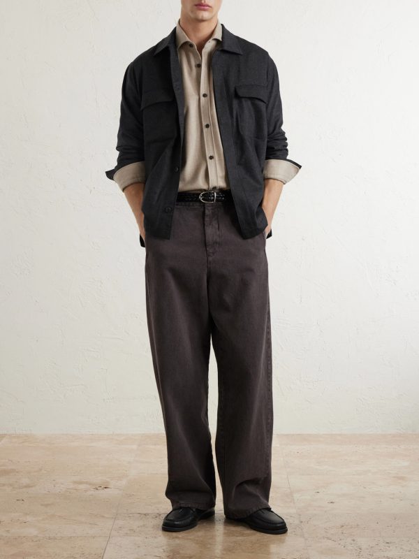 Stretch Wool and Cashmere-Blend Flannel Overshirt - OU Stretch Wool and Cashmere-Blend Flannel Overshirt - OU