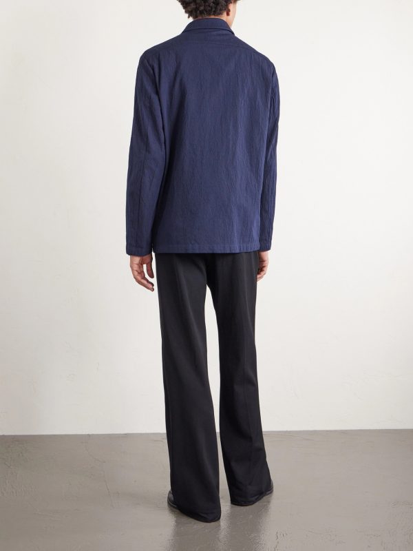 Crinkled Cotton-Blend Overshirt - BK