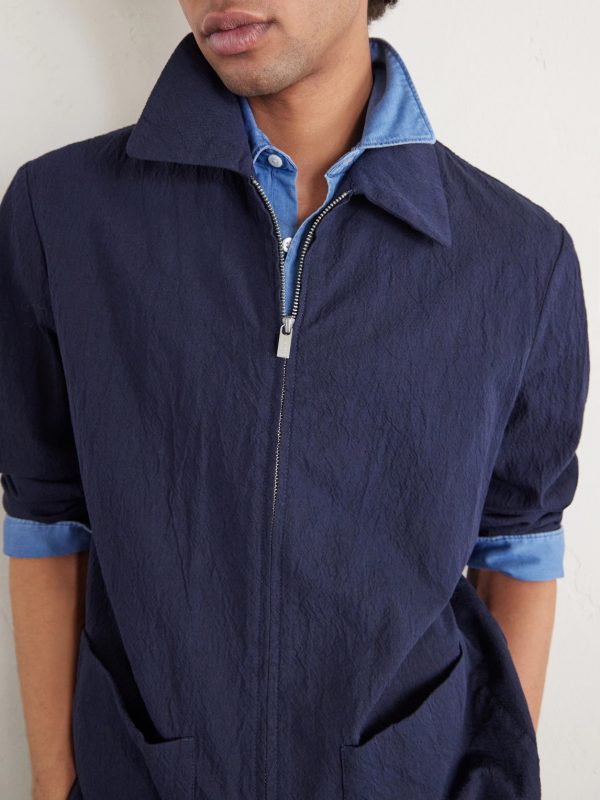 Crinkled Cotton-Blend Overshirt - CU