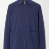 Crinkled Cotton-Blend Overshirt