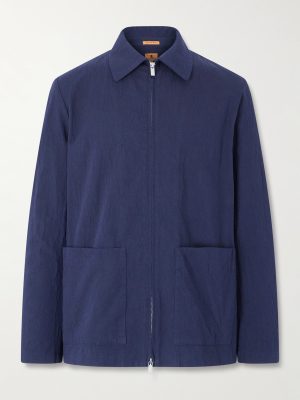 Crinkled Cotton-Blend Overshirt Crinkled Cotton-Blend Overshirt