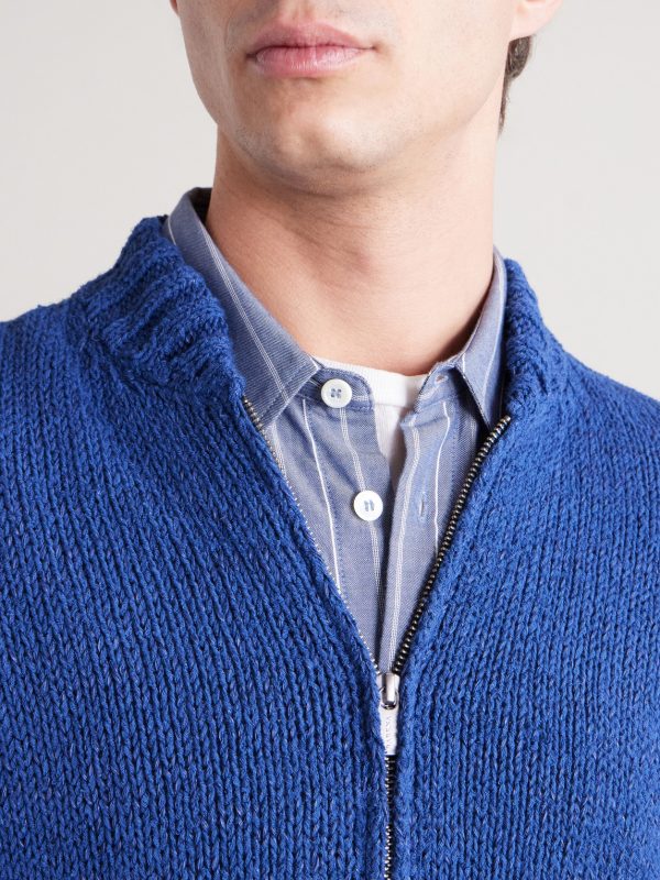 Linen-Blend Zip-Up Cardigan - CU Linen-Blend Zip-Up Cardigan - CU