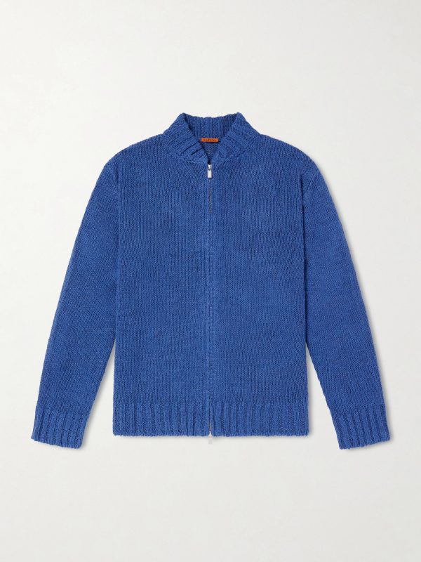 Linen-Blend Zip-Up Cardigan Linen-Blend Zip-Up Cardigan