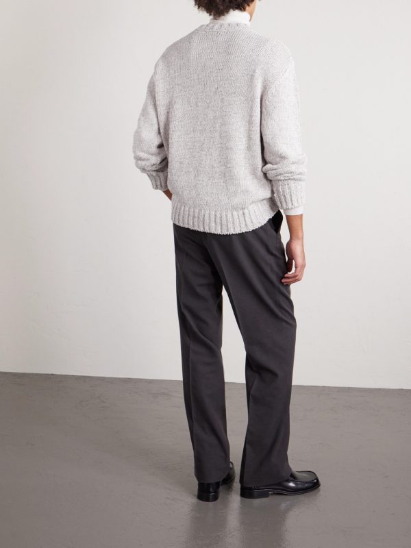 Caloma Linen and Cotton-Blend Sweater - BK Caloma Linen and Cotton-Blend Sweater - BK