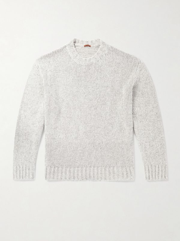 Caloma Linen and Cotton-Blend Sweater Caloma Linen and Cotton-Blend Sweater