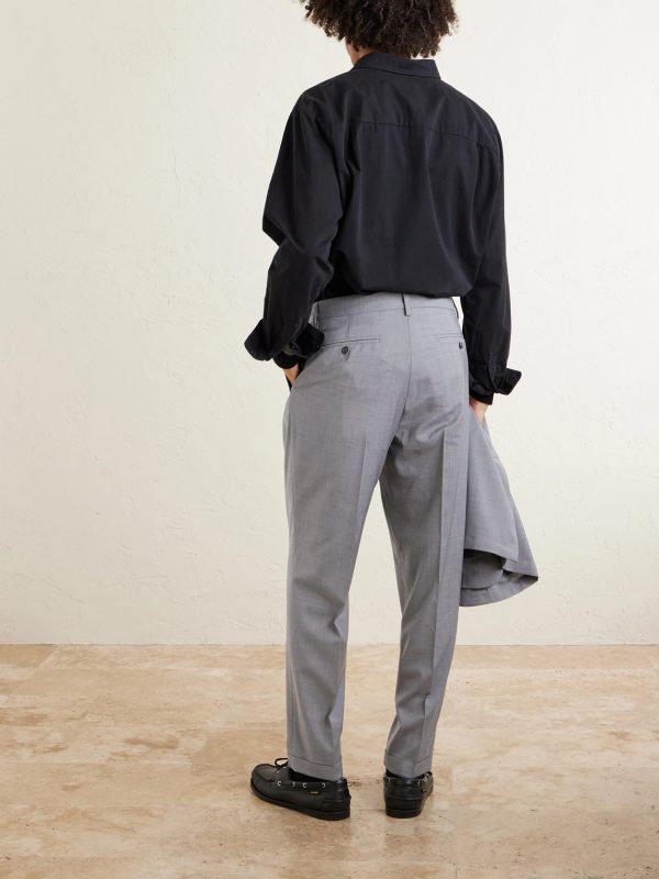 Straight-Leg Pleated Virgin Wool Suit Trousers - BK Straight-Leg Pleated Virgin Wool Suit Trousers - BK